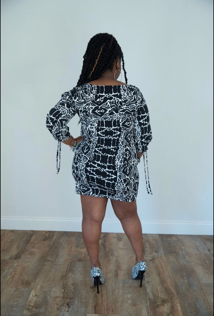 Black and White Nicole Miller Dress