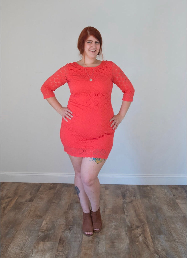 Coral Lace Dress – Dvini LLC