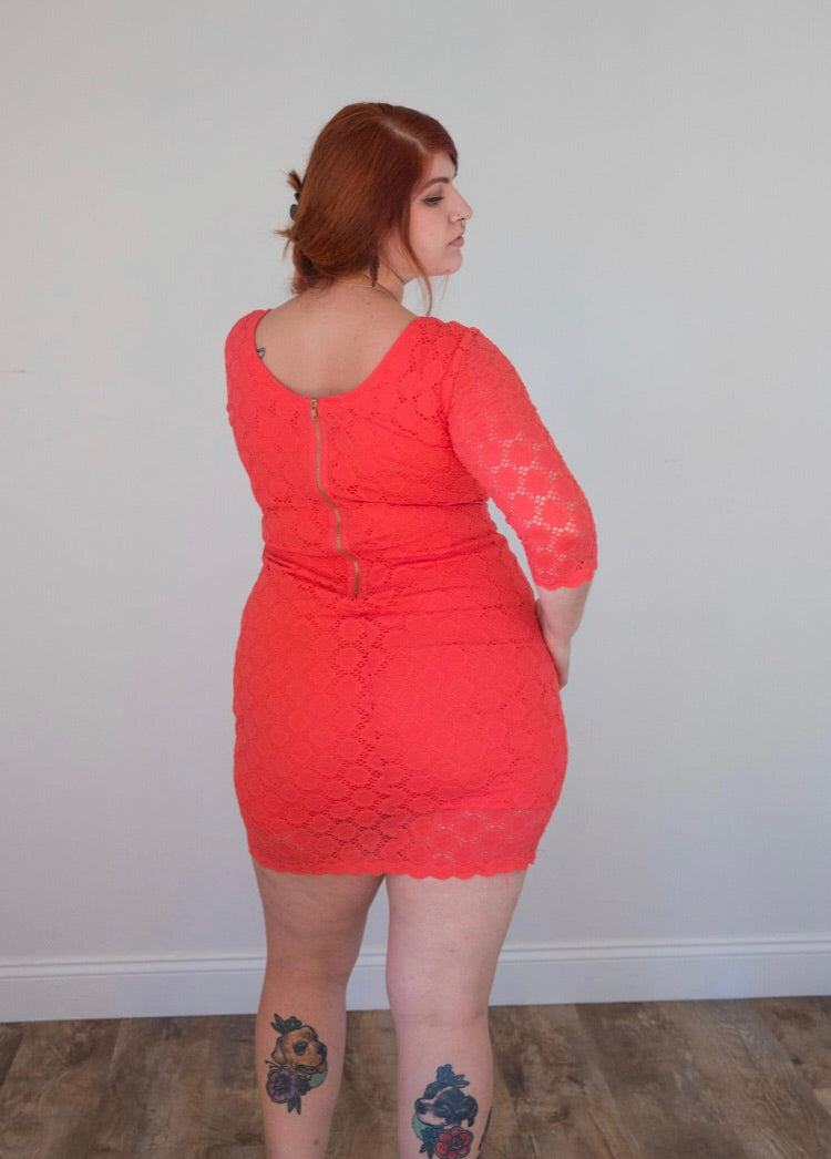 Coral Lace Dress – Dvini LLC