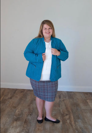 Faux Suede Turquoise Jacket