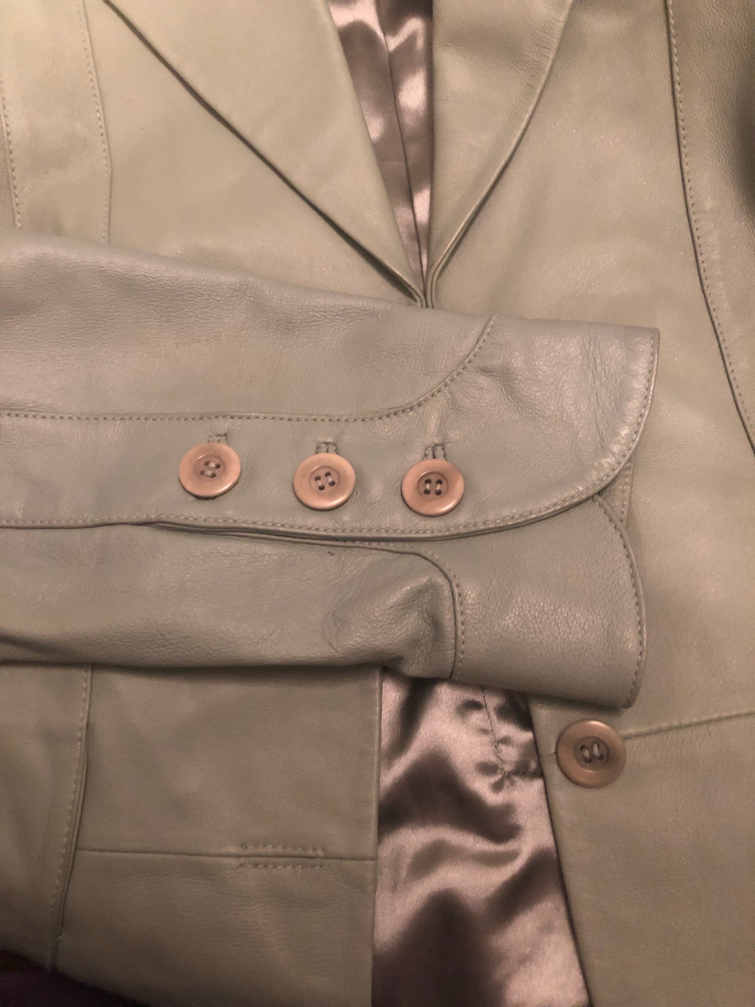 Mint Green Leather Jacket