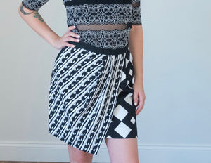 Geometric Mixed Print skirt