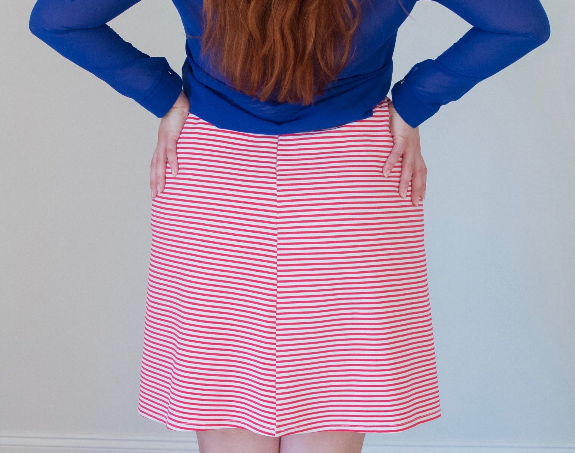 Red and White Striped Skirt