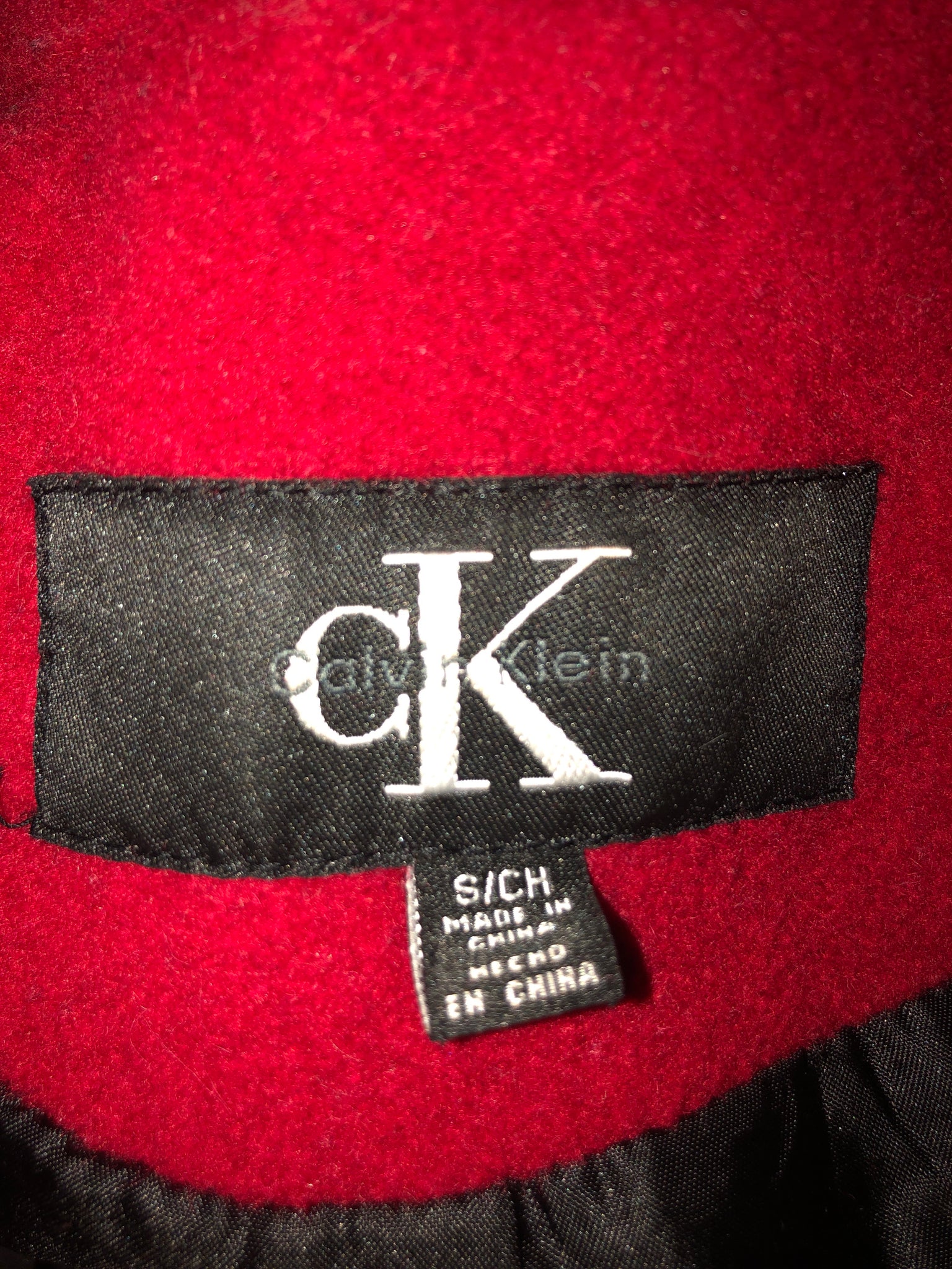 Calvin Klein Red Wool Coat