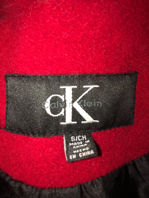 Calvin Klein Red Wool Coat